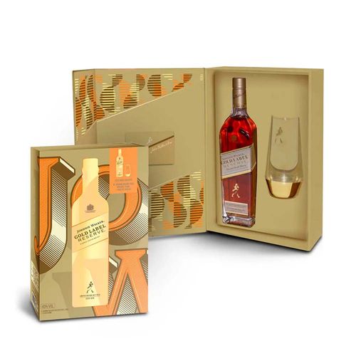 PACK WHISKY JOHNNIE WALKER GOLD LABEL RESERVE 750ml + 01 VASO DE VIDRIO