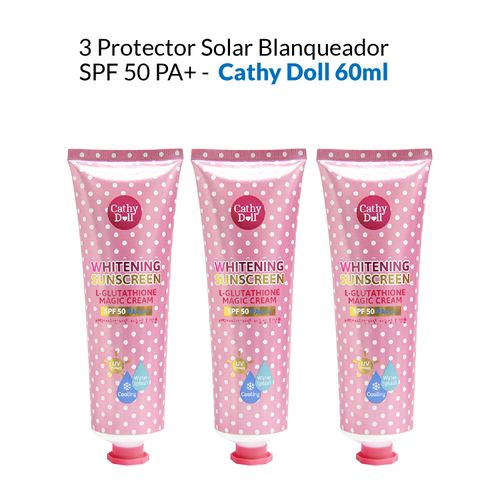 3 Protector Solar Blanqueador SPF 50 PA+++ - Cathy Doll 60ML