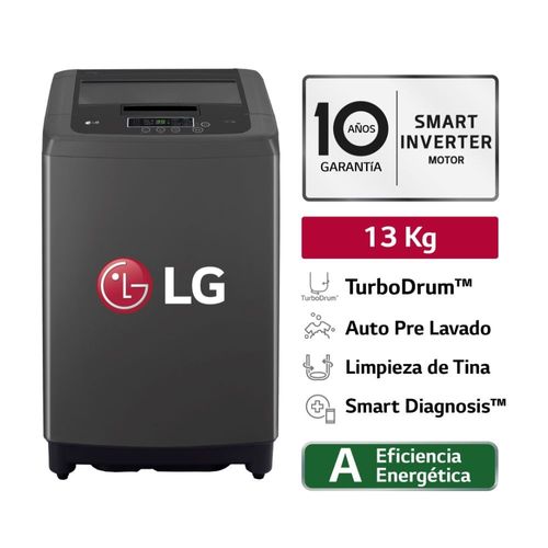 Lavadora LG WT13BPBK Smart Motion Carga Superior 13kg Negro Claro