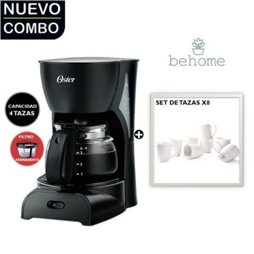 Cafetera Oster BVSTDCDR5B De 4 Tazas + Set de tazas Belia