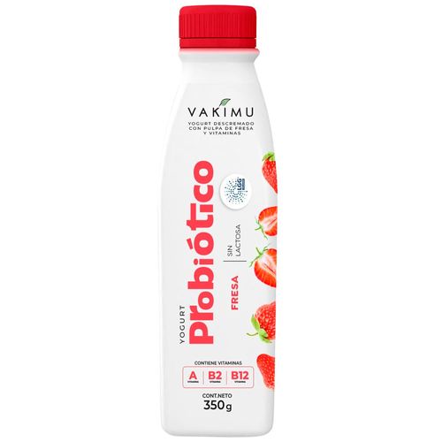 Yogurt Bebible VAKIMU Probióticos Fresa Botella 350g