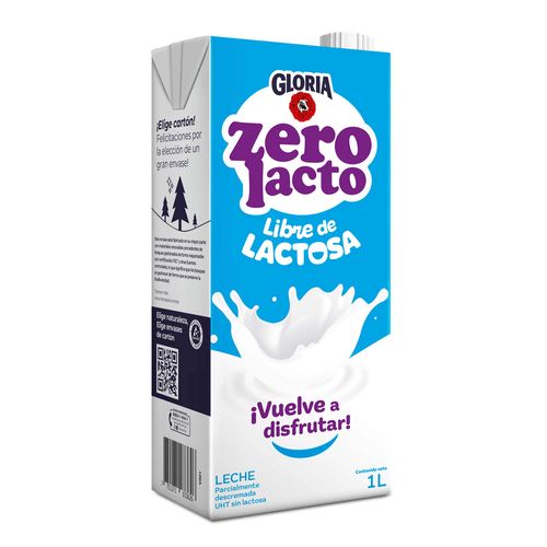 Leche UHT sin Lactosa GLORIA Zero Caja 1L