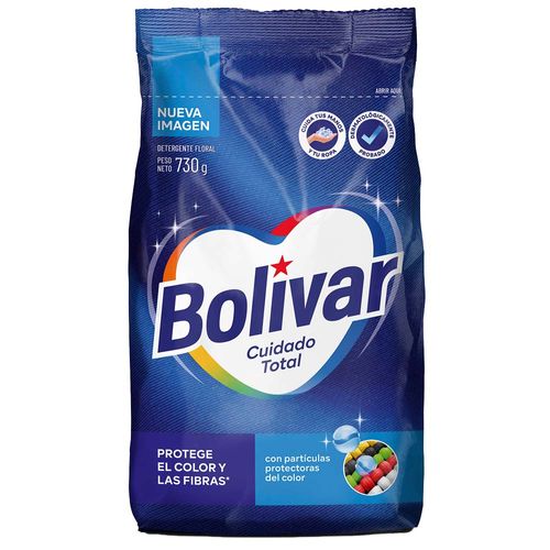 Detergente en Polvo BOLIVAR Cuidado Total Floral Bolsa 730g