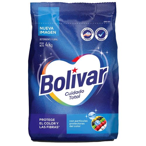 Detergente en Polvo BOLIVAR Cuidado Total Floral Bolsa 4Kg