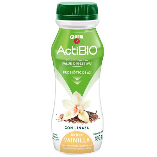 Yogurt GLORIA ActiBio con Linaza Sabor a Vainilla Botella 180g