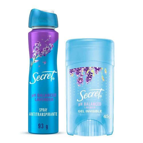 Pack Desodorante Secret Lavanda Aerosol 93g & Gel 45g