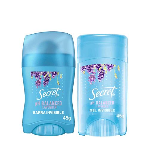 Pack Desodorante Secret Lavanda Barra 45g & Gel