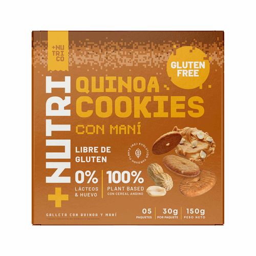 Galleta +NUTRI CO Maní sin Gluten Caja 150g