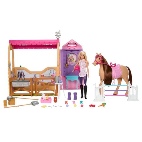 Muñeca Detective Barbie: La Gran Carrera Caballos Establo Sueño