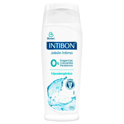 Jabón Íntimo INTIBON Hipoalergénico Frasco 210g