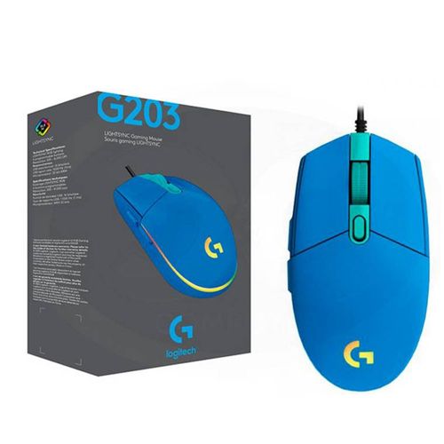 Mouse Logitech G203 Lightsync Optical 8000 Dpi Rgb Blue (910-005792)