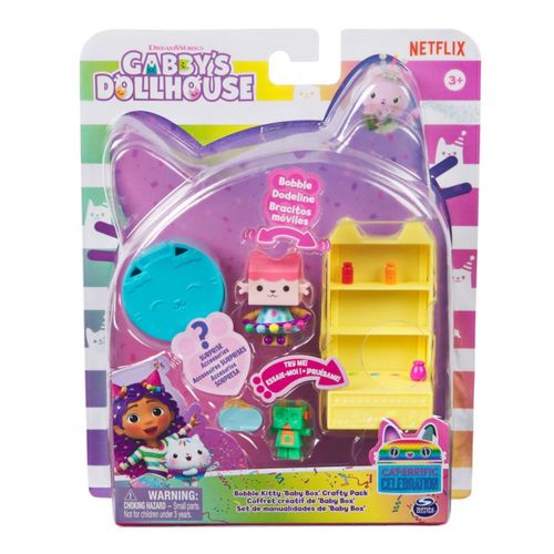 Set Figura Gabbys Dollhouse Bobble Kitty Baby Caja