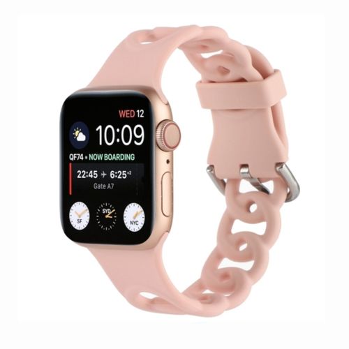 Correa Para Apple Watch 42/44/45mm Silicona Cadena Rosa