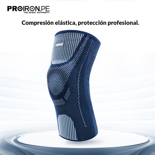 Rodillera deportiva PROIRON con almohadilla de gel y estabilizadores laterales en forma de U - Azul