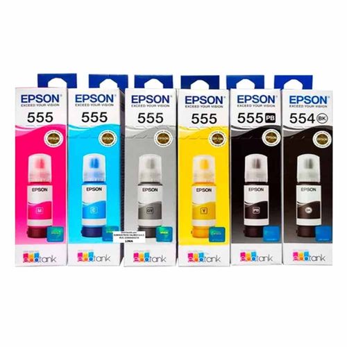 Kit de Tintas Epson T554 y T555 l8160, l8180 70ml.