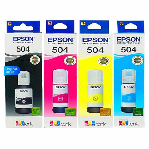 Kit De Tintas Epson T504 Cmybk L6171, L4150, L4160, L4260, L6270