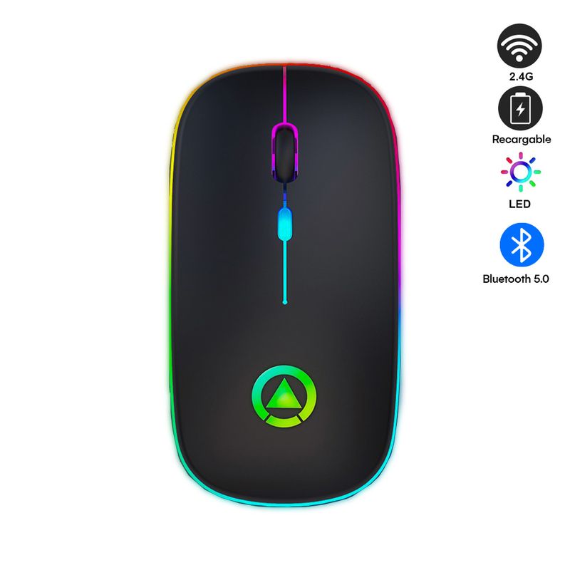 Mouse-RGB-recargable-inalambrico-Bluetooth---24G---Negro