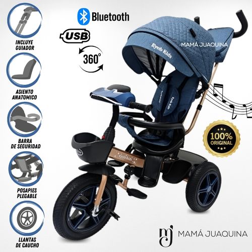 Triciclo Giratorio 5 en 1 «LUCIAN I» con Bluetooth Azul