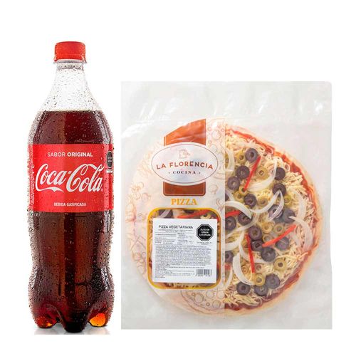 Pack Pizza Vegetariana Familiar x un + Gaseosa COCA COLA Botella 1L