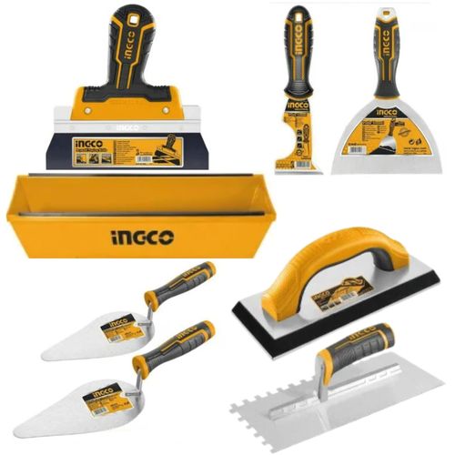 KIT EMPASTADOR FRAGUADOR FINO ACABADO 8 HERRAMIENTAS INGCO