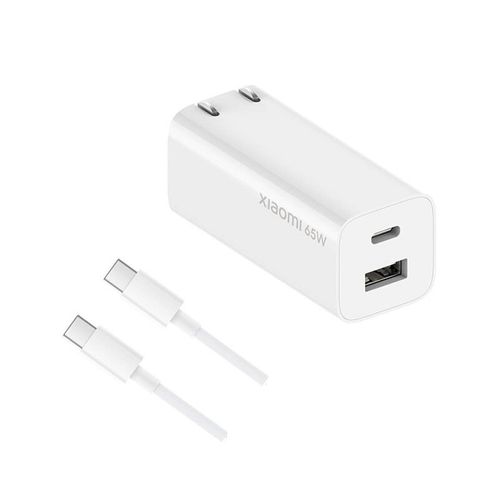 Cargador 65w Dual USB y C + cable C a C , Xiaomi original, power adapter