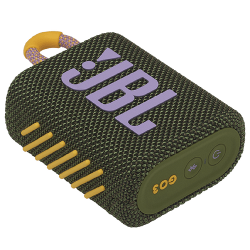 JBL Go3 Parlante altavoz portatil Waterproof verde y amarillo