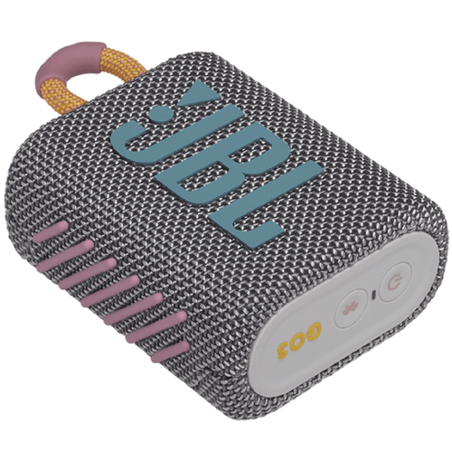 JBL Go3 Parlante altavoz portatil Waterproof gris y rosa