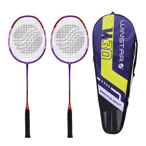 RAQUETA PARA BÁDMINTON DE ALUMINIO PREMIUM 2PCS W30 WINSTAR ROJO/MORADO