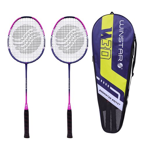 RAQUETA PARA BÁDMINTON DE ALUMINIO PREMIUM 2PCS W30 WINSTAR ROSADO/AZUL