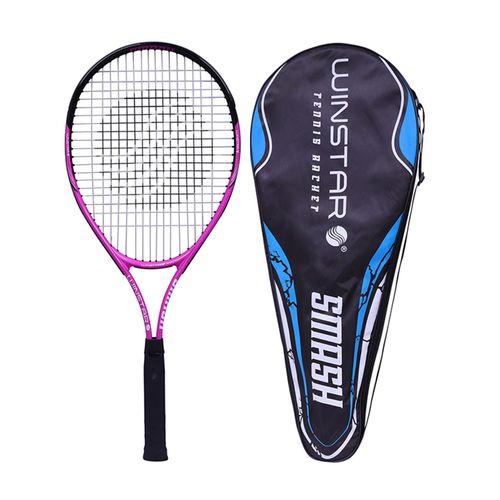 RAQUETA PARA TENIS DE ALUMINIO 27" SMASH EMPUÑADURA 4 3/8 WINSTAR ROSADO