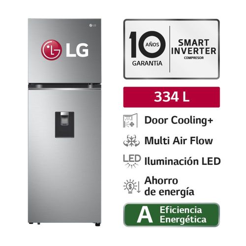 Refrigeradora LG GT33WPP Top Freezer Door Cooling 334L Plateado