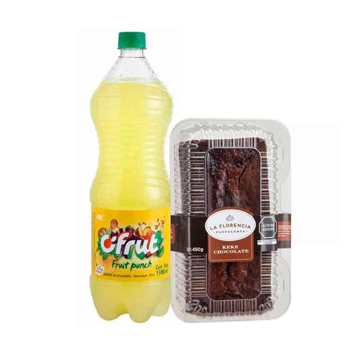 Pack Keke de Chocolate LA FLORENCIA 1un + Refresco CIFRUT Fruit Punch Citrus Botella 1.5L