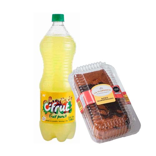 Pack Keke Marmoleado LA FLORENCIA 1un + Refresco CIFRUT Fruit Punch Citrus Botella 1.5L