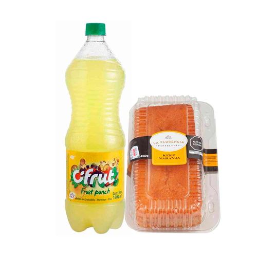 Pack Keke de Naranja LA FLORENCIA 1un + Refresco CIFRUT Fruit Punch Citrus Botella 1.5L