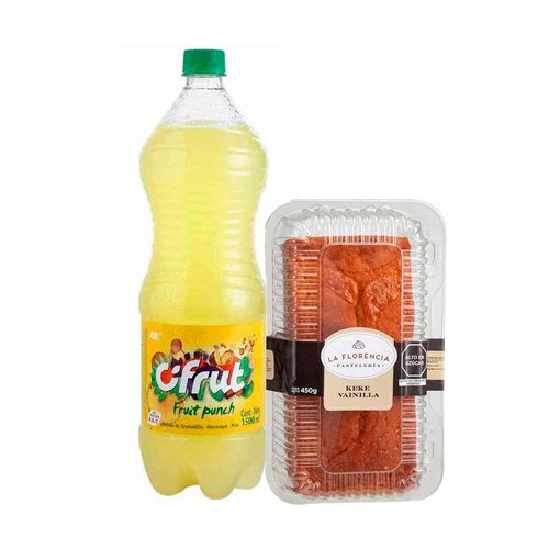 Pack Keke de Vainilla LA FLORENCIA 1un + Refresco CIFRUT Fruit Punch Citrus Botella 1.5L