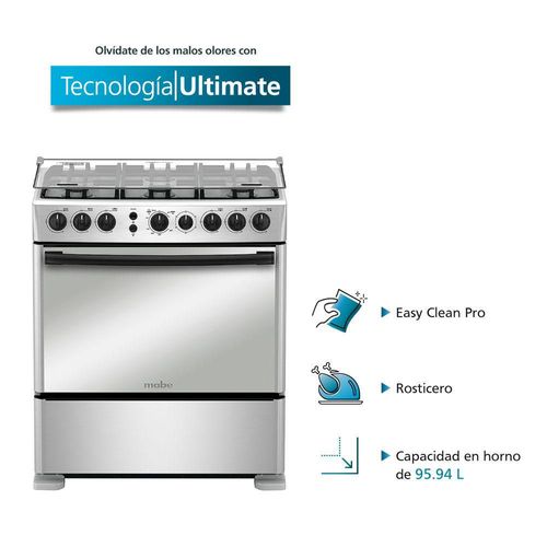 Cocina Mabe 6 hornillas CMP3050FX0 Acero inoxidable