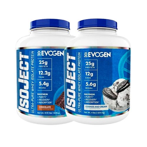 Pack 02 Proteina Evogen ISOJECT 1.8 kg Chocolate y Cookies and cream