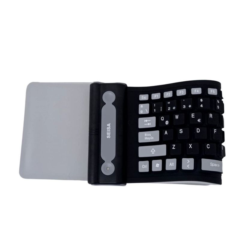Teclado-Bluetooth-Flexible-Silicona-107-Teclas-Seisa-Celular-Tablet-Etc-Negro