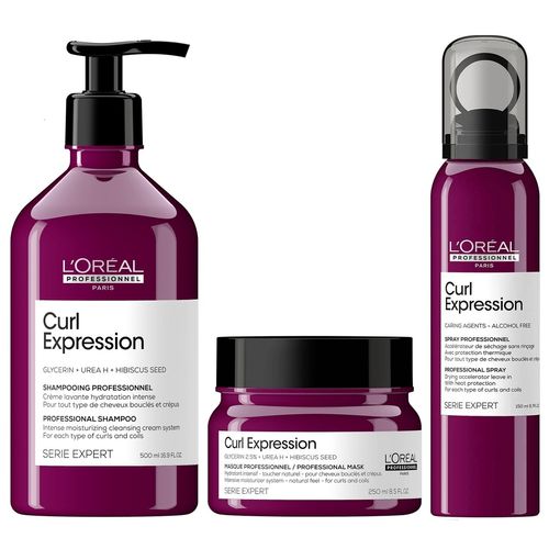 Shampoo Hidratante 500ml + Mascarilla + Spray LOreal Curl Expression