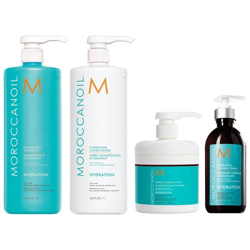 Shampoo Litro+ Acondicionador+ Mascarilla+ Crema Moroccanoil Hydration