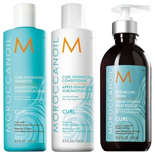 Shampoo Rizos 250ml + Acondicionador + Crema Intensa Moroccanoil Curl