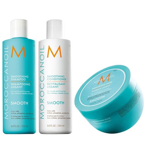 Shampoo 250ml + Acondicionador + Mascarilla Moroccanoil Smooth