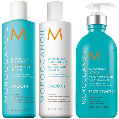 Shampoo Suavizante 250ml + Acondicionador + Crema Moroccanoil Smooth