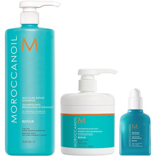 Shampoo Reparador 1000ml + Mascarilla + Infusión Moroccanoil Repair