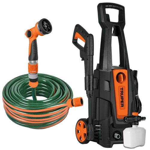 Hidrolavadora 1800PSI alta presion manguera 25m Truper ERGO PRO