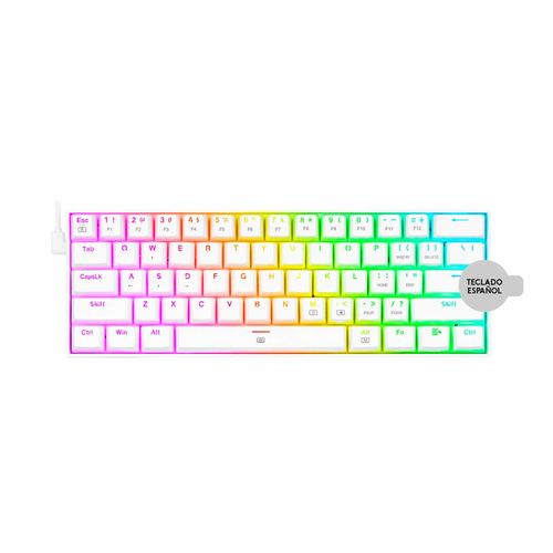 Teclado Gamer Redragon Dragonborn Spanish K630W-RGB White Brown Switch