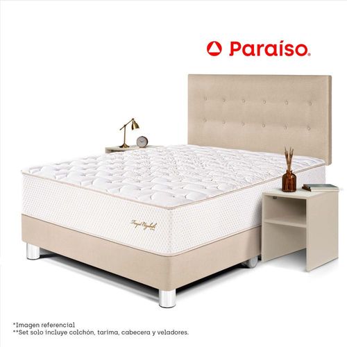 Dormitorio Royal Elizabeth Queen + Velador Repisa Champagne