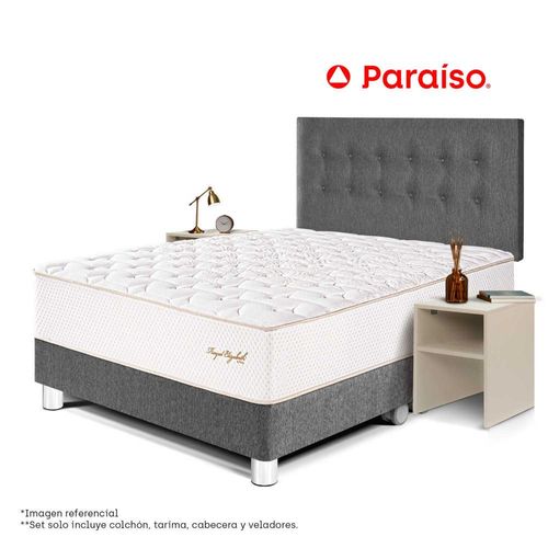 Dormitorio Royal Elizabeth Queen + Velador Repisa Gris