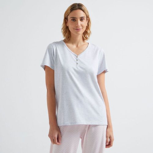 Polo Pijama Manga Corta Mujer Neck Algodón Zafin