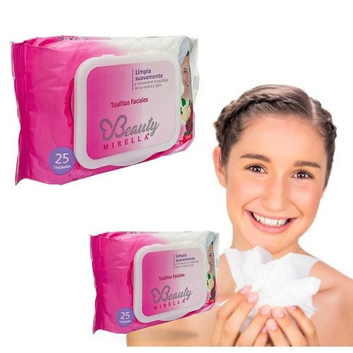 Toallitas faciales desmaquillante extracto de rosas 25und